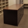 Black and Espresso 2 Sided 18 Drawer Lateral File Island